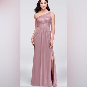 Bridesmaids dress, formal dress, purple, mauve, sequin, a line, flowy size 4